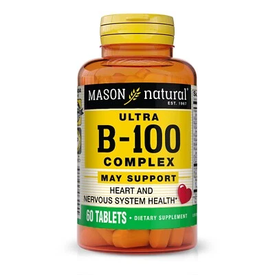 Complejo MASON NATURAL Ultra B-100 - Corazón y Sistema Nervioso Saludables, Mejora Foto 1 de 4