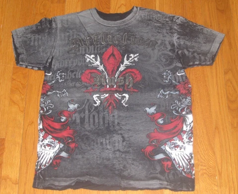 AFFLICTION Signature Series GEORGES ST-PIERRE Rush All Over tat T Shirt Medium Cover