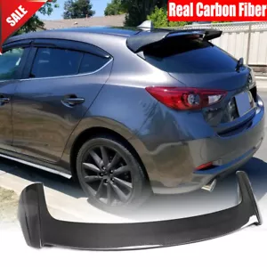 For Mazda 3 Axela Hatchback 14-19 Real Carbon Rear Roof Window Spoiler Top Wing - Picture 1 of 12