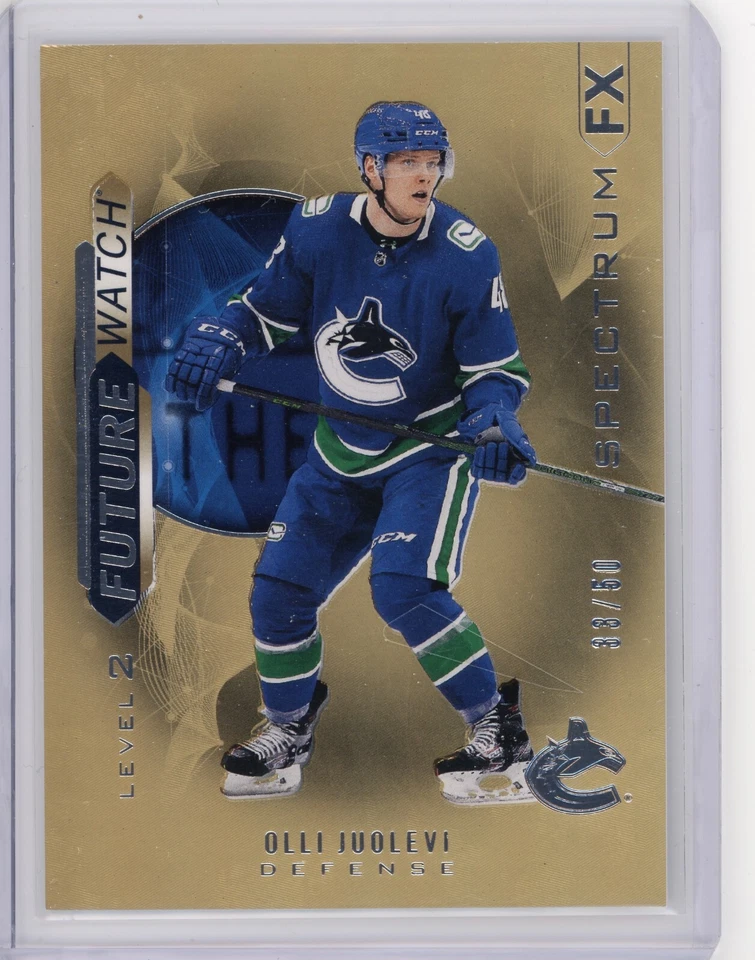 2020-21 SP AUTHENTIC Olli Juolevi GOLD SPECTRUM FX BOUNTY ROOKIE RC /50 CANUCKS - Image 1 of 1