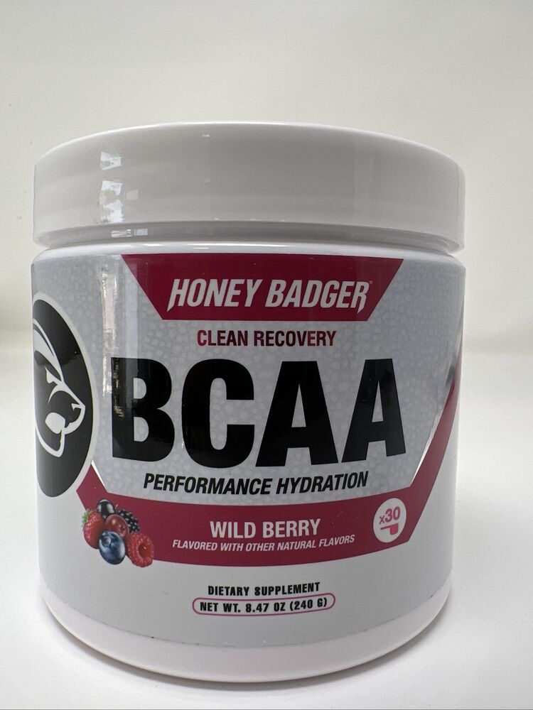 Honey Badger BCAA + EAA + Glutamine Vegan Wild Berry Flavor 8.47 oz