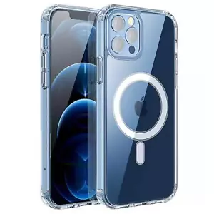 Etui na telefon komórkowy MagSafe do iPhone 16 15 14 13 Pro Plus Max Magnet Cover Clear Case - Zdjęcie 1 z 7