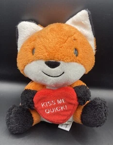 "Hallmark Fox Kiss Me Quick nuevo con etiqueta corazón rojo naranja peluche animal de peluche 9""" - Imagen 1 de 7