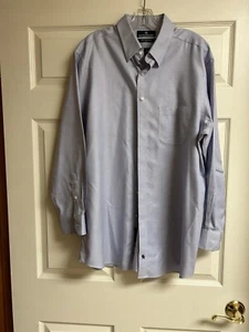 Hart Schaffner Marx 100% Pima Cotton Blue Long Sleeve Button Down 17x34 - Picture 1 of 11