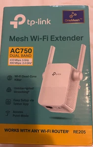Tp-link RE205 AC750 Wi-Fi Range Extender Wall Plug Adapter in White*** - Bild 1 von 1
