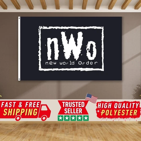 NWO New World Order Wrestling 3x5 Flag WCW WWE Banner Garage Dorm Man Cave Sign Cover