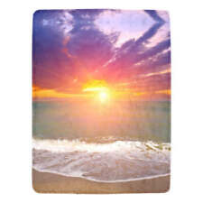 Ocean and Beach Sunset Throw Ultra-Soft Micro Fleece Blanket 60" x 80"