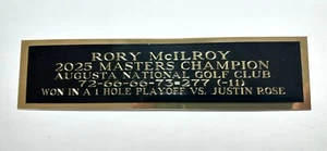 Rory McIlroy 2025 Masters Champ Nameplate For A Golf Ball Display Case 1.25 X 6" - Picture 1 of 12
