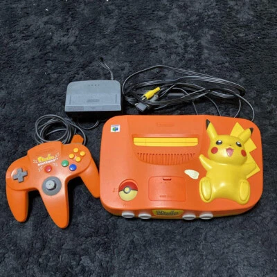 Nintendo 64 Pokemon Pikachu Consola Mando Cables Naranja N64 Pokemon JAPÓN Foto 1 de 4