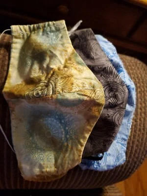 Set Of 3 Face Masks Colorful Purple Yellow Blue - Image 1 of 4