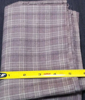 3/4 Yds Sewing Fabric Quilting Check/Plaid Design Greens Browns - Image 1 of 2