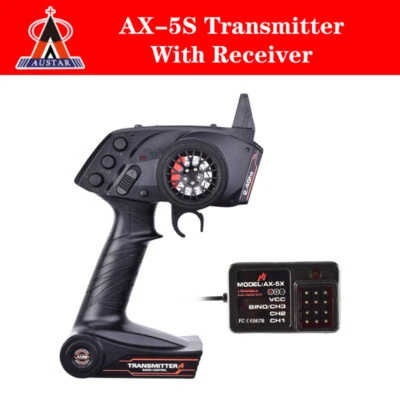 AUSTAR AX5S 2.4G 3CH Radio Remote Control Transmitter with Receiver for RC Car - Image 1 of 4