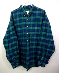 EDDIE BAUER Men's XL Blue/Green Plaid Flannel LS Button Front/Button Cuff Shirt - Bild 1 von 8