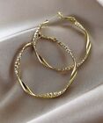 Alexis Bittar STYLE Earrings Hoop Textured Hammered 14k Gold Plated