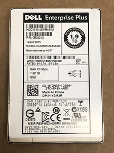 Dell Enterprise Plus HGST 1.92TB SAS 12G SSD Solid State Drive MLC 99-100% - Afbeelding 1 van 1