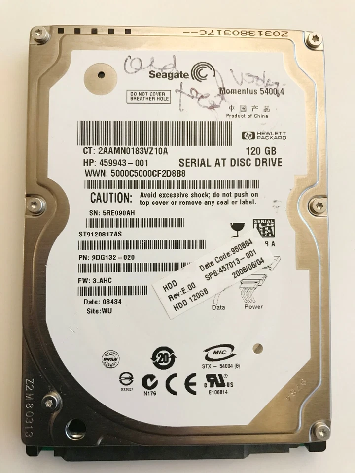 HP Seagate ST9120817AS 5400.4 120GB SATA 2.5" Laptop Hard Drive - Image 1 of 1