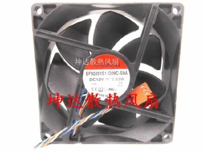 1 pcs  SUNON Fan EF92251S1-Q09C-S9A  DC 12V 3.83W 9225 9cm 4-wire  cooling fan - Image 1 of 2