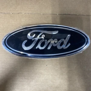 BLACK & CHROME 2005-2014 Ford F150 FRONT GRILLE/ TAILGATE 9 inch Oval Emblem 1PC - Bild 1 von 3