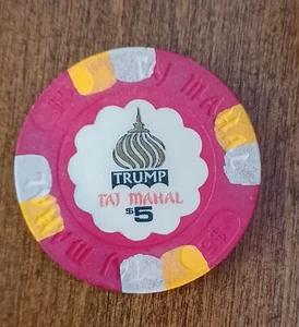 Trump Taj Mahal Casino, seltener 5 $ Chip - 80er Jahre - Bild 1 von 1