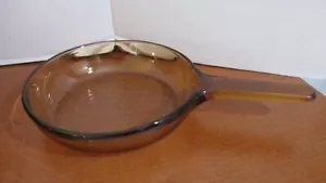 CORNING VISION WARE 7" AMBER GLASS FRYING PAN - Picture 1 of 2