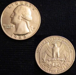 *GUTSE* ESTADOS UNIDOS, CUARTO DE DOLAR 1982 P, WASHINGTON, EBC+. - Imagen 1 de 1