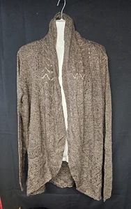 Karen Scott Mujer Chal-Cuello Dobladillo Curvo Cárdigan Suéter Java Brownie Talla XL - Imagen 1 de 6