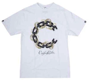 ""Crooks & Castles Gold Chain White T-Shirt: Cutting Edge Streetwear for Men" - Picture 1 of 1