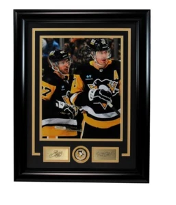 Sidney Crosby/Evgeni Malkin Penguins Laser Signed 11x14 Photo Framed 194063 - Picture 1 of 2