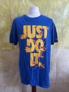 Nike Just Do It spell out logo blue 100% cotton T Shirt. UK men's size XL - Picture 1 of 11