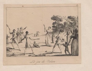 Grabado Original JEAN DUPLESSIS-BERTAUX Circa 1800(2) Leu game de Volan FRANCIA - Imagen 1 de 1