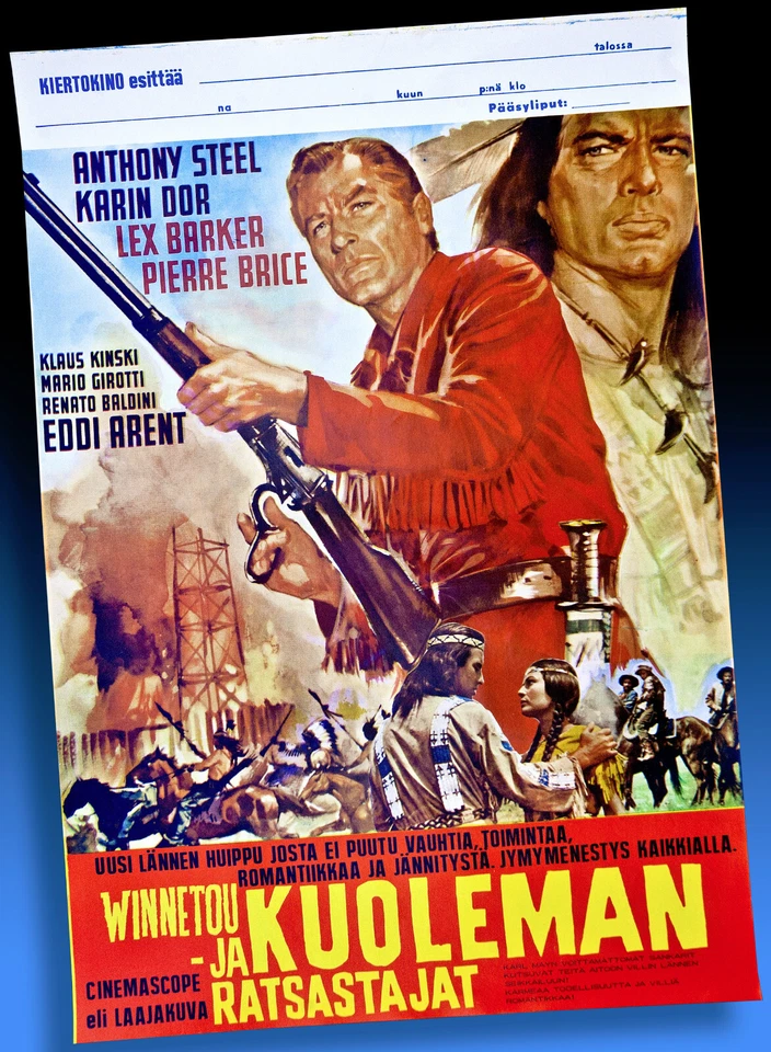 WINNETOU TEIL 2 LEX BARKER PIERRE BRICE KL. KINSKI FILMPLAKAT 1964 FINNLAND RAR - Bild 1 von 1