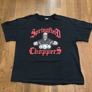 Vintage Simpsons Homer Springfield Chopper Mens XLarge Black T-Shirt - Picture 1 of 5