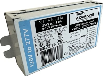 Philips Advance LED Controlador Electrónico Xitanium 25W XI025C100V036DNMX (Nuevo) Foto 1 de 4