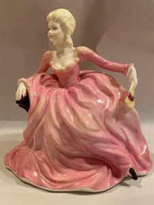 Coalport Ladies of Fashion Polly Figurine Bone China Woman in Pink Dress - Picture 1 of 7