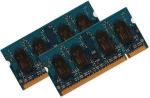 2 x 1 GB 2 GB DDR2 memoria RAM notebook 533/400 MHz SO-DIMM PC2-3200S - Foto 1 di 1