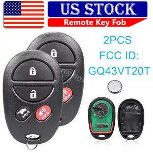 2 Keyless Entry Remote Key Fob For Toyota Sequoia 2008 2009 2010 2011 2012 2013 - Picture 1 of 8