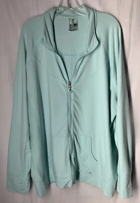 Sudadera Energy Zone 3x 24-26 Plus Verde Claro Cremallera Completa Agujeros para Pulgar Bolsillos Foto 1 de 4