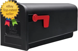 Parsons Medium Capacity Plastic Post Mount Mailbox Black - Picture 1 of 4