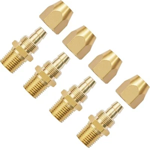 4pcs Premium Ottone Massiccio Pneumatico Riutilizzabile PU Tubo-Estremità Raccordo di Riparazione, 3/8"... - Foto 1 di 7