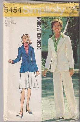5454 SIMPLICITY c.1972 - BLAZER SKIRT & PANTS - Sz 12 B 34" - Image 1 of 2