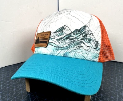 LOCALE Beaver Creek, Colorado Teal & Orange Mesh Snapback Trucker Hat - Image 1 of 4