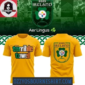 Pittsburgh Steeler 2025 Ireland Game Logo 3D T-Shirt - Bild 1 von 2