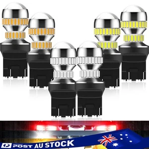 2x AUXITO LED W21/5W T20 7443 Red White Bulb Globe Brake Stop Tail Turn Signal - Picture 1 of 34