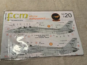 FCM DECAL # 32020 1:32nd SCALE F-14A AARDVARKS PT 1 VF-114 DECAL - Picture 1 of 2