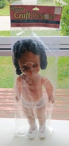 Darice Craft Designer 13.5" Undressed Doll Brown Skin & Eyes Black Hair NEW - Picture 1 of 7