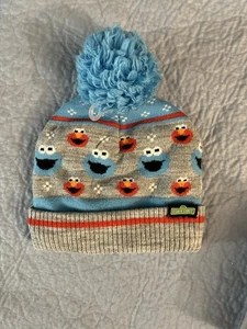 Gorra de invierno Sesame Street para niños pequeños Elmo & Cookie Monster Pom - Imagen 1 de 6