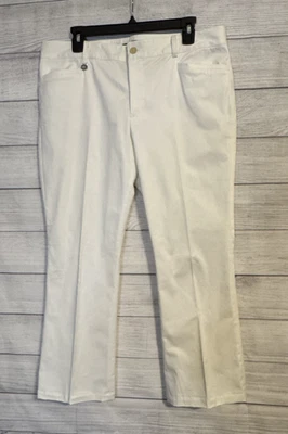 Pantalones para mujer Lauren Ralph Lauren talla 12 marfil elástico satén mezcla de algodón Foto 1 de 4