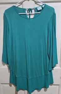 Chicos Gr. 1 karibisch grün Pullover Tunika Oberteil 3/4 Arm Bindeverschluss - Bild 1 von 5