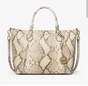 Michael Kors Lenox Large Python Embossed Leather Satchel NEW - Picture 1 of 5