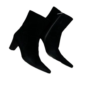 VERO COULO Women’s Leather Suede Size 8 Heel Platform Booties Black - Bild 1 von 6